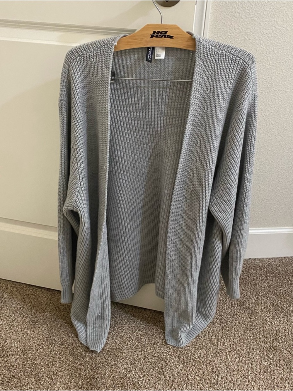 Divided Gray Open-Front Ribbed Cardigan - Picture 3 of 3